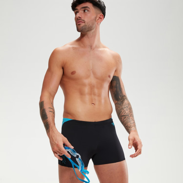 Плавки-шорты Speedo HyperBoom Splice Aquashort (Мужской; 38 (54); Черный/Голубой)